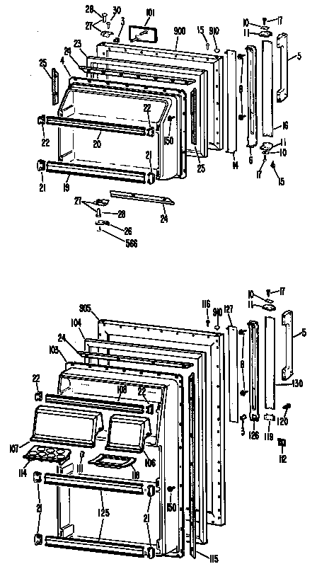 Hotpoint CTF17ECBR doors diagram