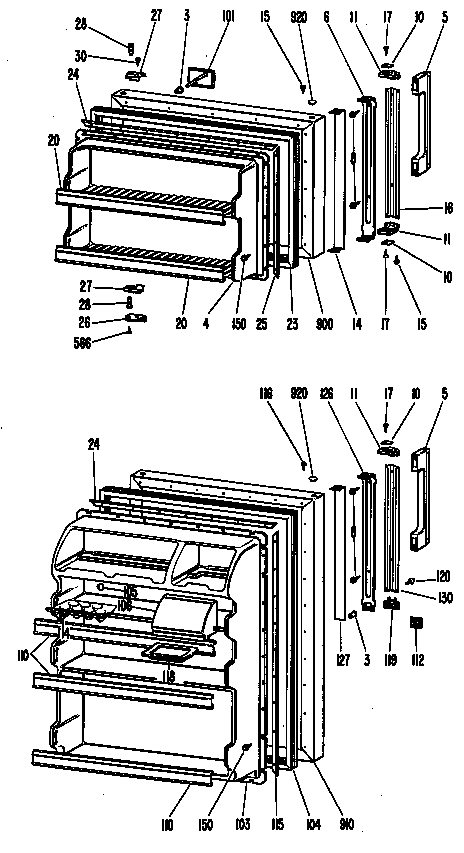 Hotpoint CTF17CFGL doors diagram