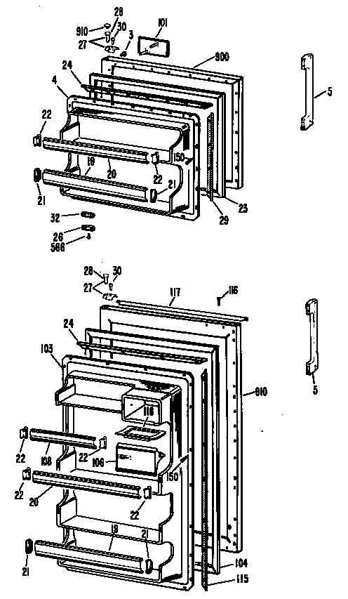 Hotpoint CTF15AFCL doors diagram
