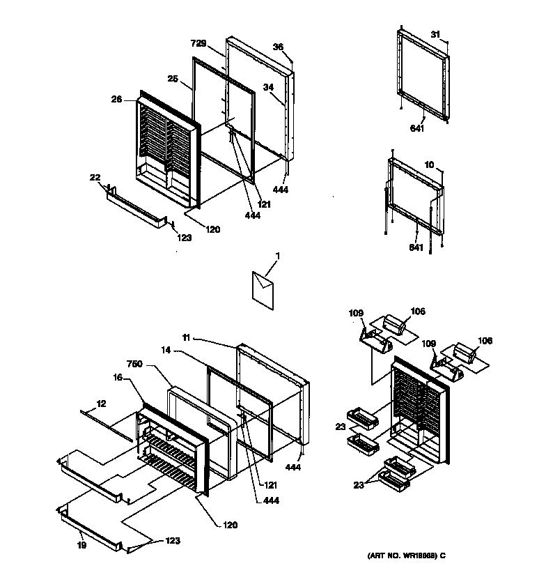 GE TCX22PACAAA door assemblies diagram