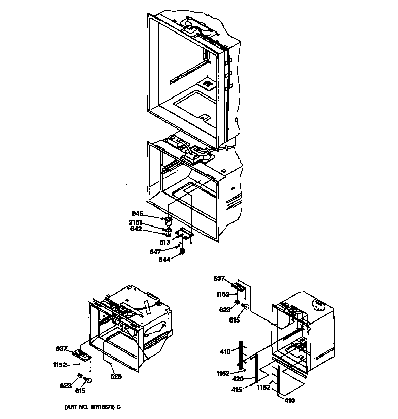 GE TCX22PACAAA light switches & drain funnel diagram