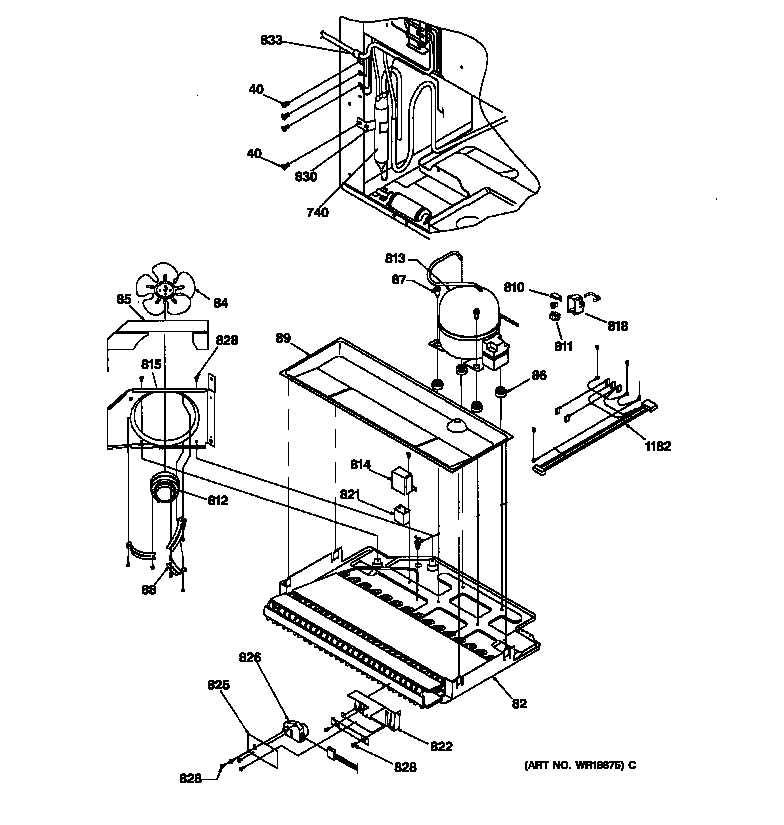 GE TCX22PACAAA machine compartment assembly diagram