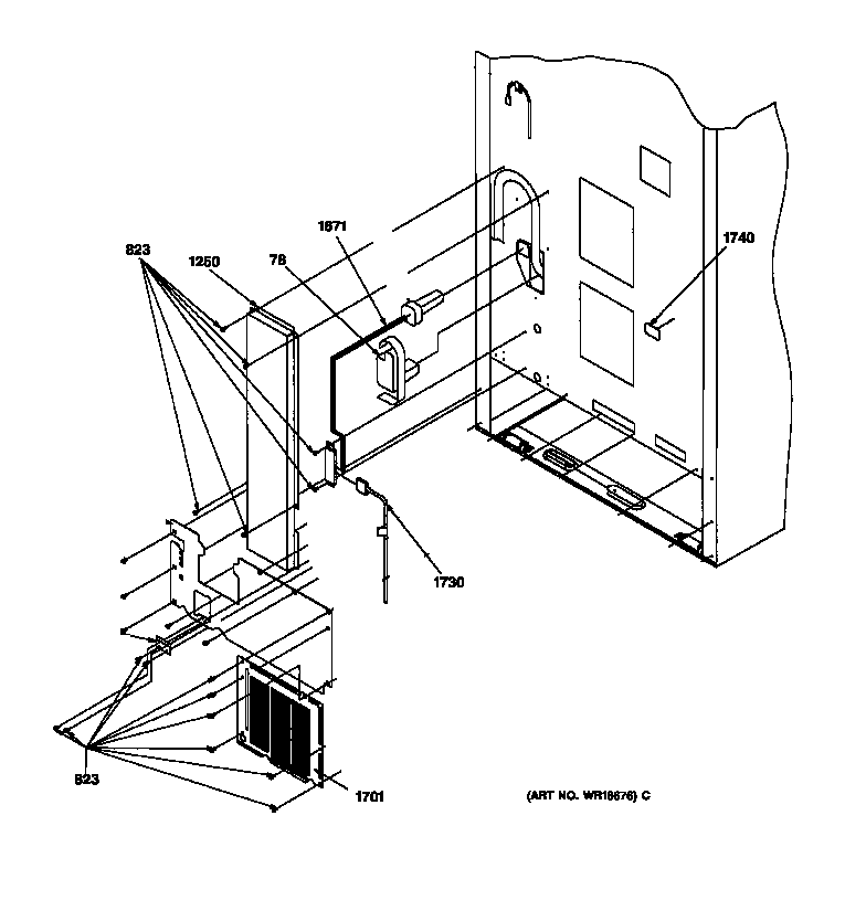 GE TCX22PACAAA cabinet back diagram