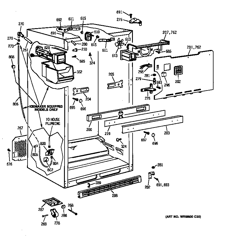 GE TBX21NICBRWW cabinet diagram