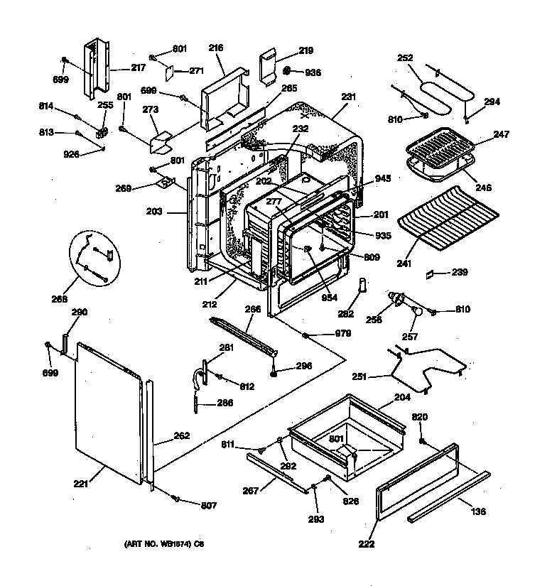 GE JSS16PW3WH body parts diagram