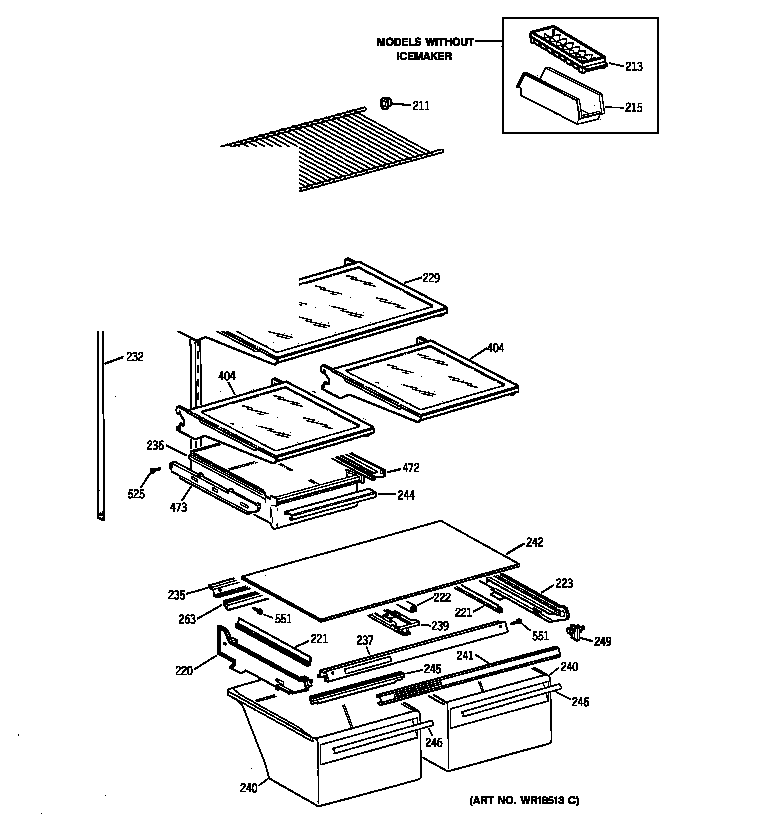 Hotpoint CTX19MACBRWW shelf parts diagram