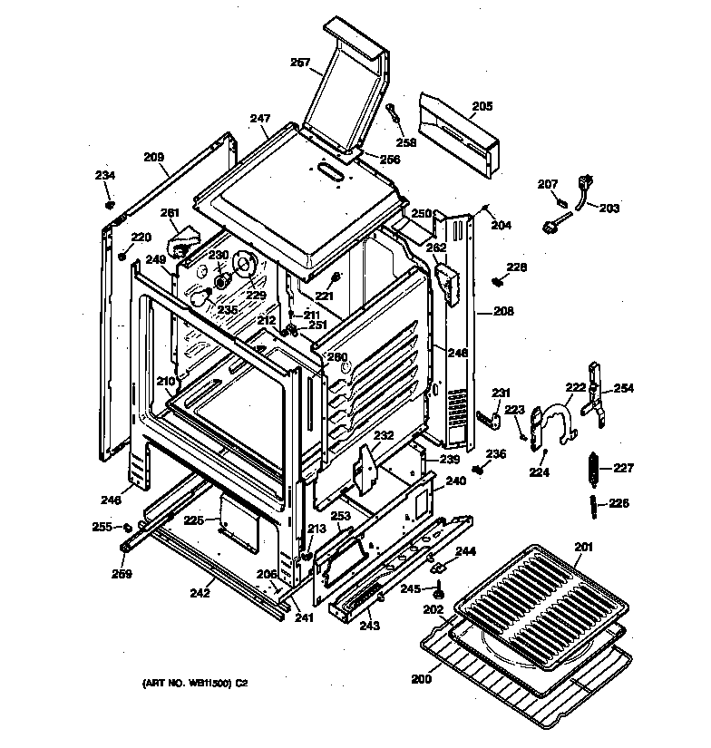 GE LGB128PEB1WW body parts diagram
