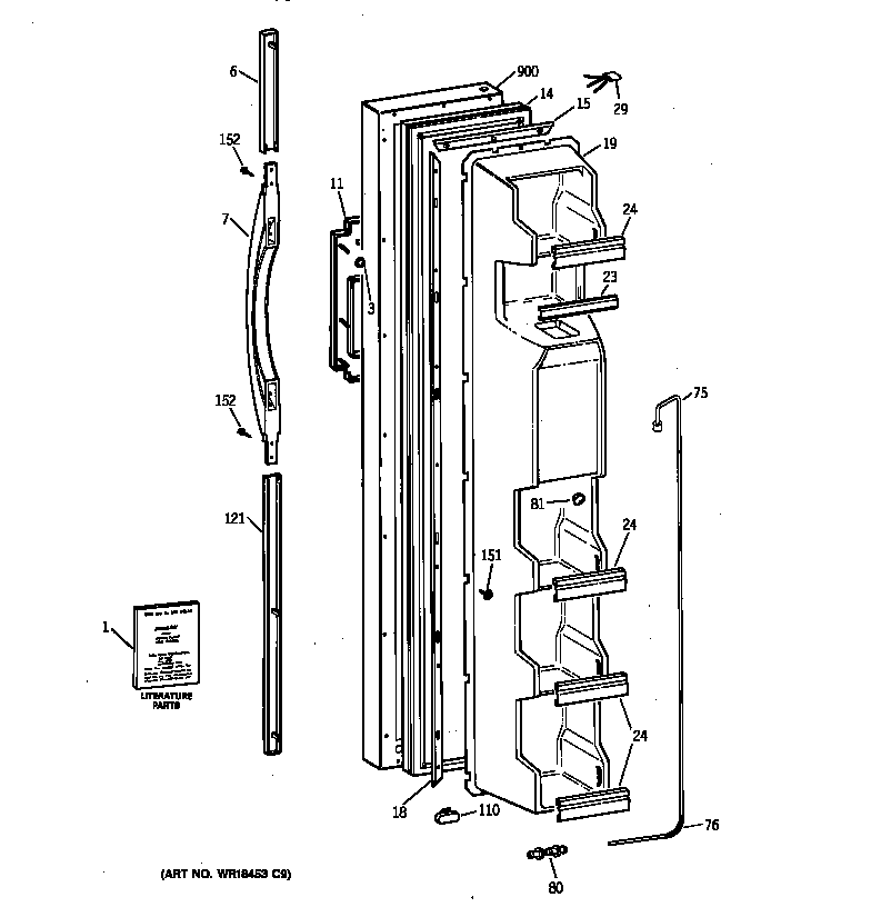 Kenmore 36359552994 freezer door diagram