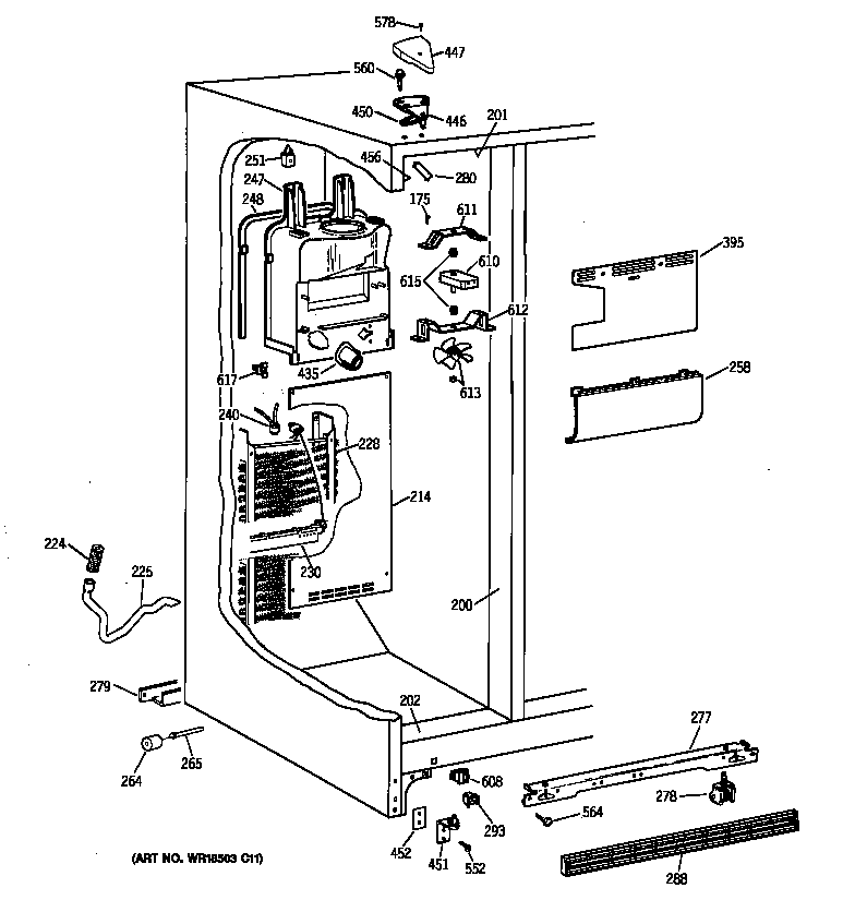 Kenmore 36359552994 freezer section diagram