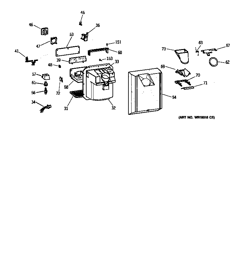 Kenmore 36358277894 dispenser diagram
