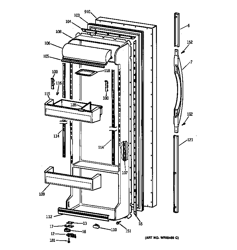 Kenmore 36358277894 fresh food door diagram
