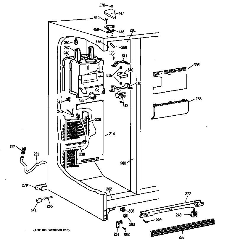 Kenmore 36358775894 freezer section diagram
