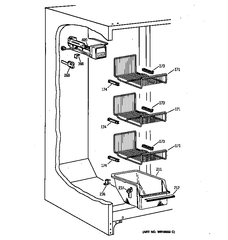 Kenmore 36358775894 freezer section diagram