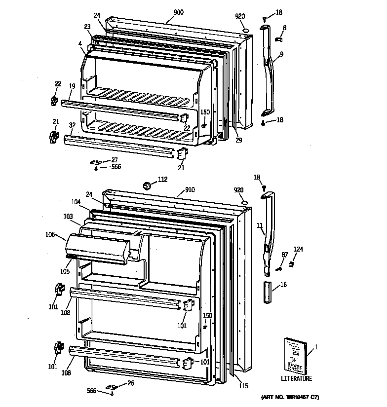Kenmore 36369667991 doors diagram