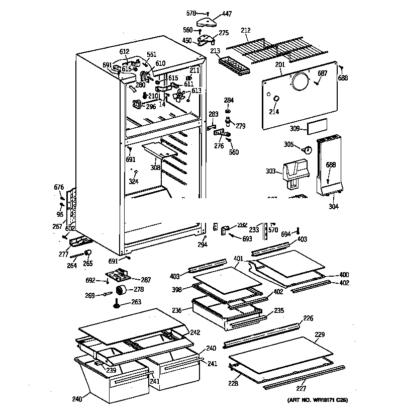 Kenmore 36369667991 cabinet diagram