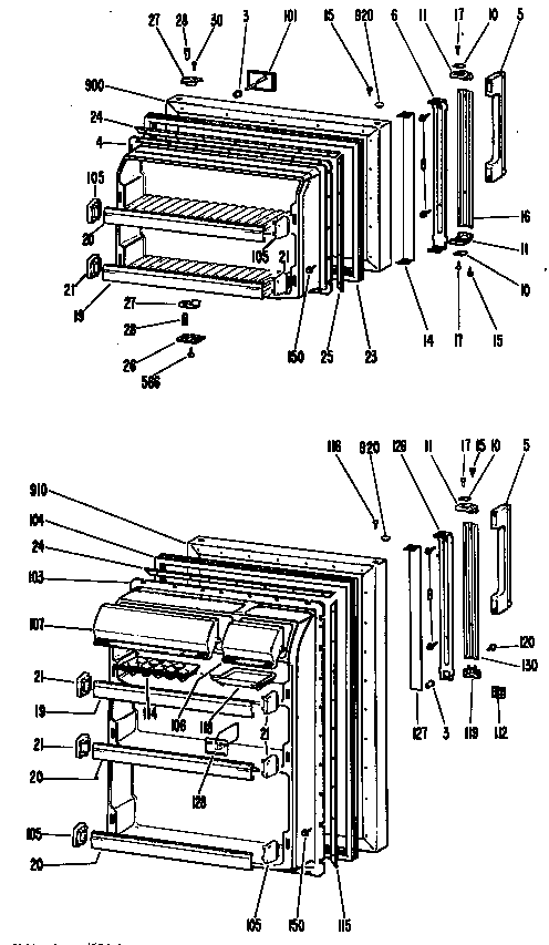 Hotpoint CTF23HFBR doors diagram