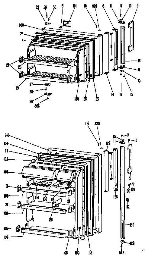 Hotpoint CTX18GFCR doors diagram