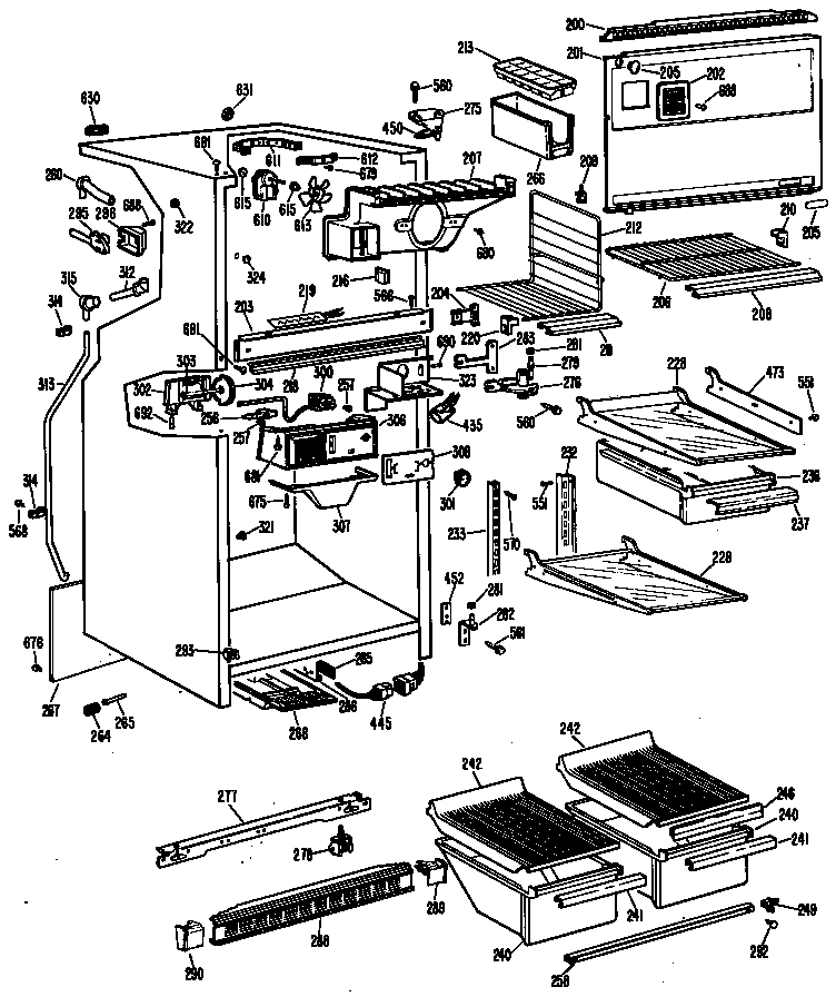Hotpoint CTX18GFCR chassis diagram