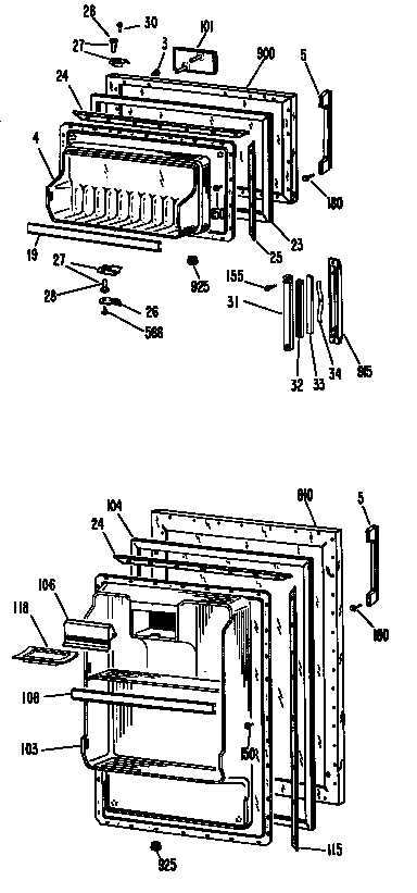 Hotpoint CTA12CFBR doors diagram