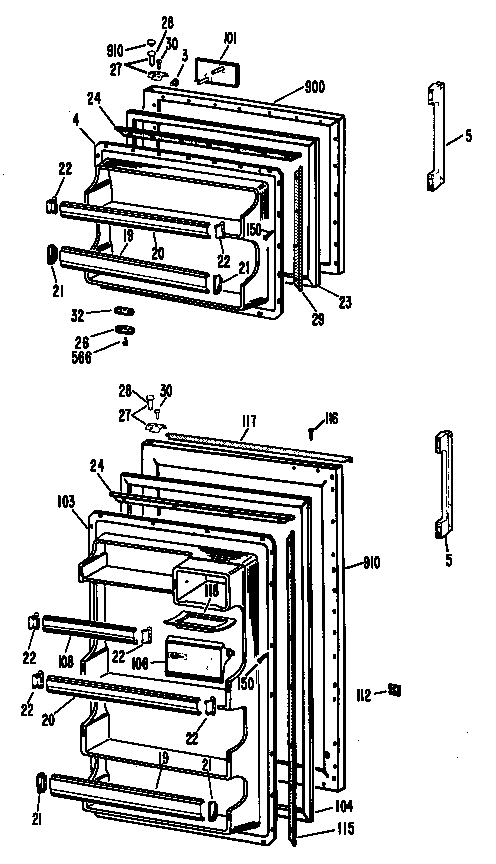 Hotpoint CTF15CFCR doors diagram