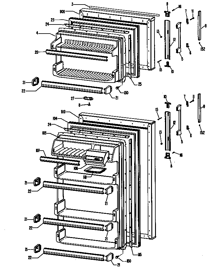Hotpoint CTA15CGBR doors diagram