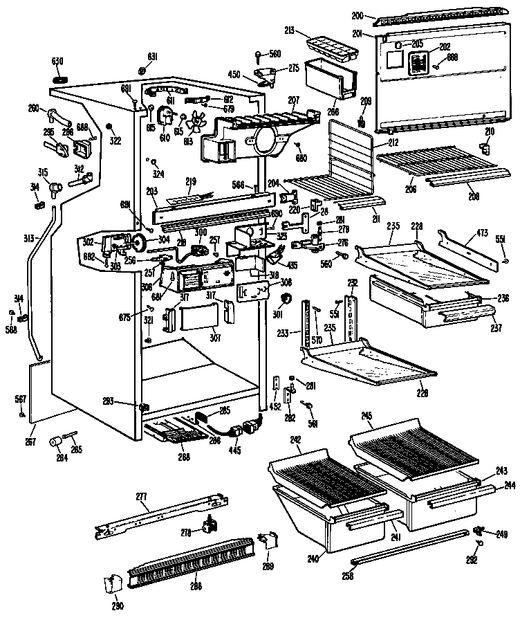 Hotpoint CTX20GGBR chassis diagram