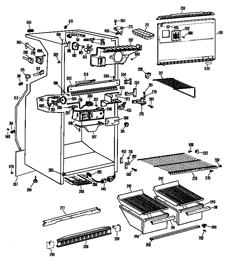 Hotpoint CTX18CGRR chassis diagram