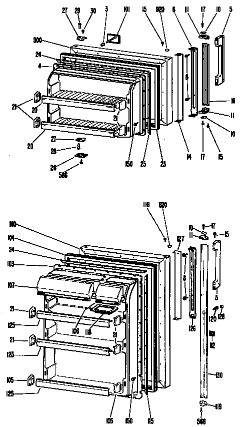 Hotpoint CTX20GHBR doors diagram