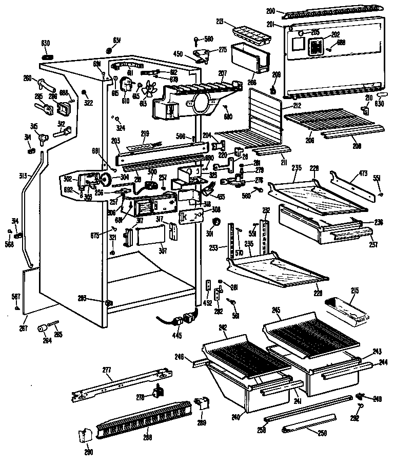 Hotpoint CTX20GHBR chassis diagram