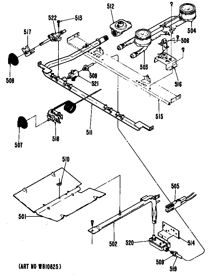 Hotpoint RGS525GEJ1 burners diagram