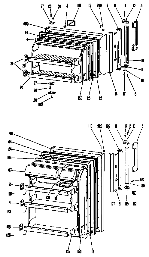 Hotpoint CTX20GJBR doors diagram