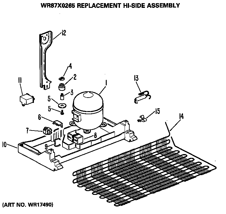 Hotpoint WR87X0265 replacement hi-side assembly diagram