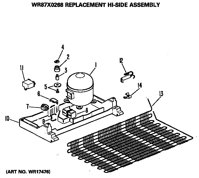 Hotpoint WR87X0268 replacement hi-side assembly diagram