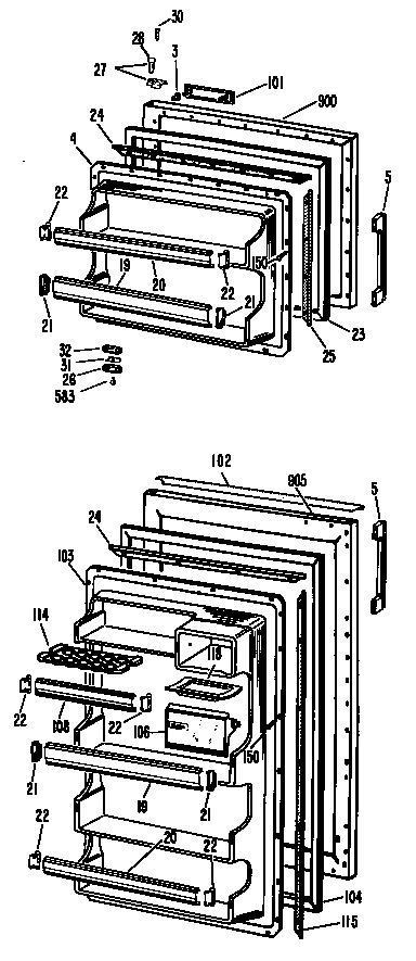 Hotpoint CTF14CBDL doors diagram