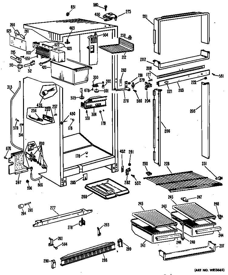 Hotpoint CTFM15VBCL chassis diagram