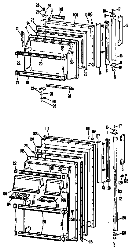 Hotpoint CTF19GBFR doors diagram