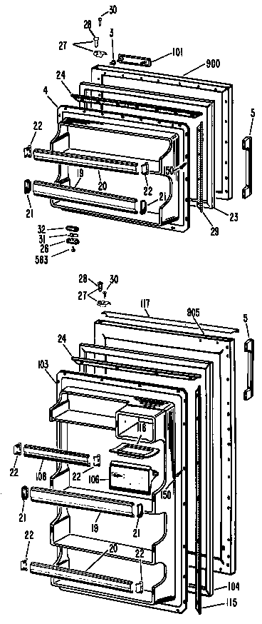 Hotpoint CTFM15VBDL doors diagram