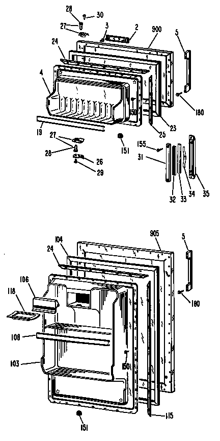 Hotpoint CTA12CBDR doors diagram