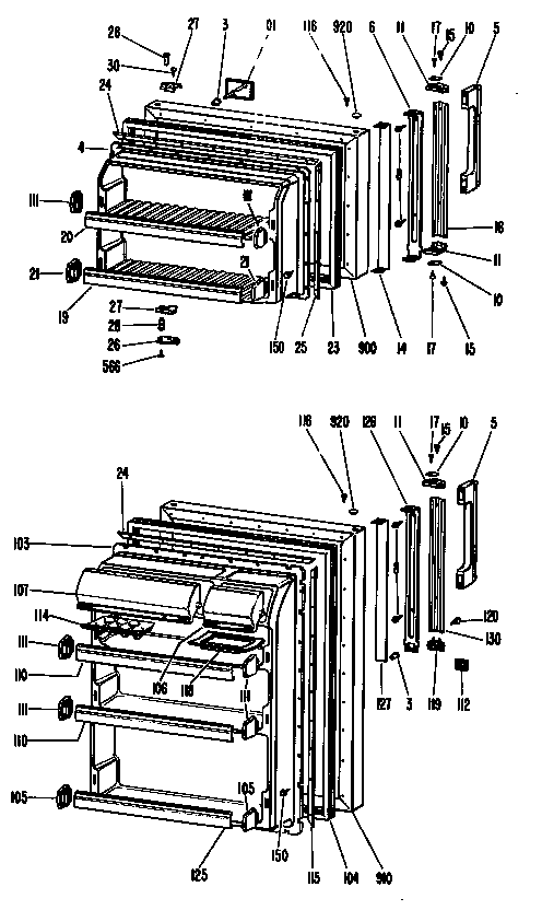 Hotpoint CTX18CGDL doors diagram