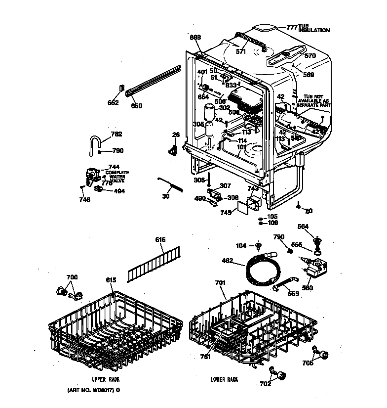 Hotpoint HDA900X-72BA body parts diagram