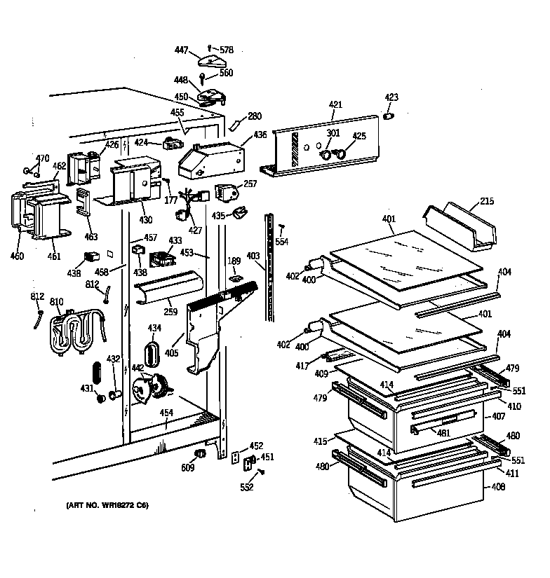 Hotpoint CSK25GRYDAA fresh food section diagram