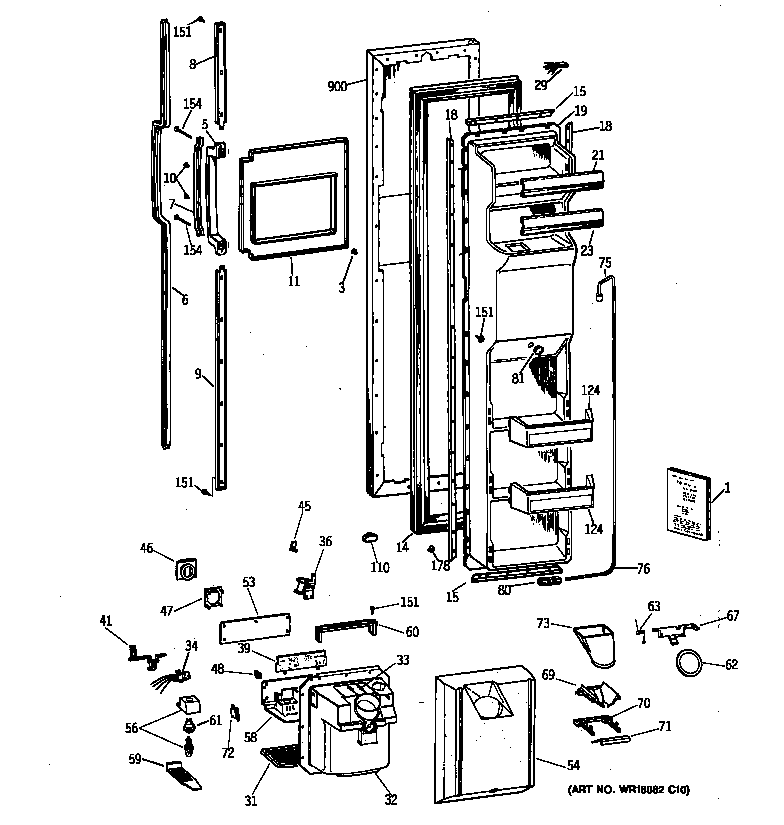 Hotpoint CSK27DHXDAA doors diagram
