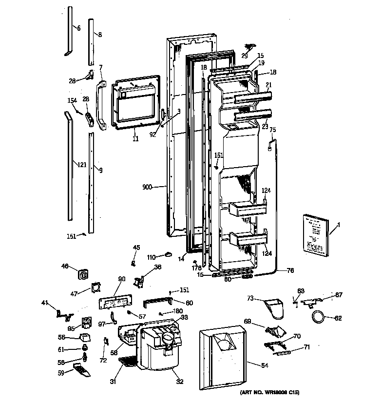 Hotpoint CSK27PFXDAA doors diagram
