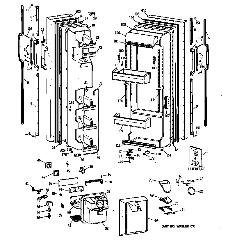 Hotpoint CST25GRYDAA doors diagram