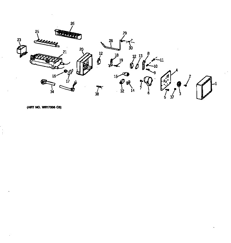 Hotpoint CST25GRYDAA icemaker wr30x0318 diagram