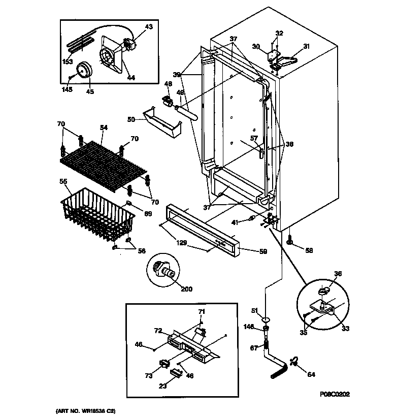GE FUM14DAARWH cabinet diagram