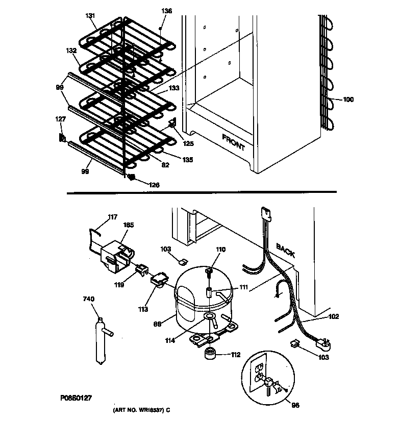 GE FUM14DAARWH unit parts diagram