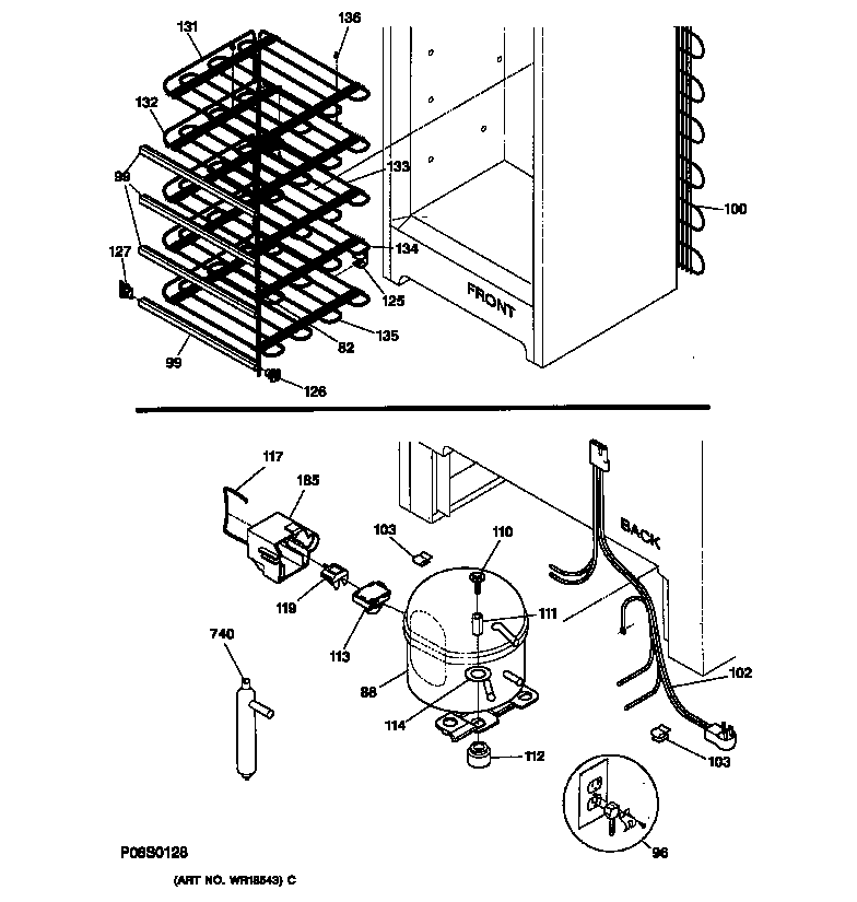 GE FUM21SAARWH unit parts diagram