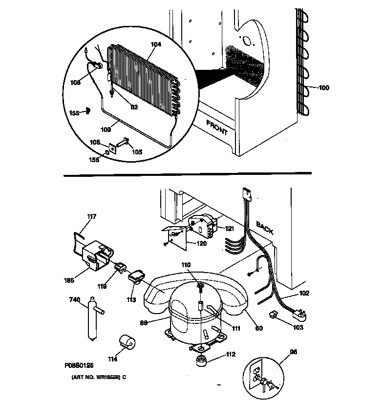GE FUG17DACRWH unit parts diagram