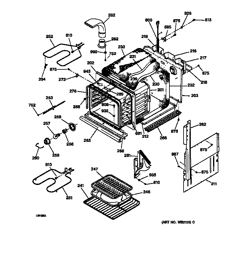 GE JKS05BA2BB body parts diagram